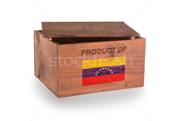 Holz Kiste isoliert weiß Produkt Venezuela Stock foto © michaklootwijk