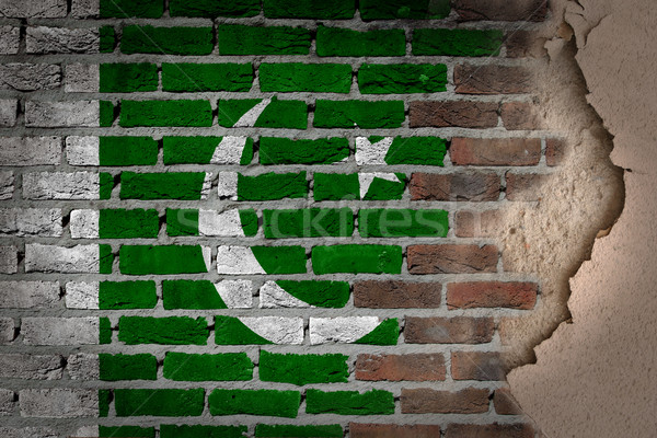 Foto d'archivio: Buio · muro · di · mattoni · intonaco · Pakistan · texture · bandiera