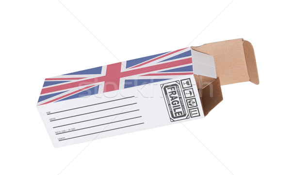Exportar produto Reino Unido papel caixa Foto stock © michaklootwijk