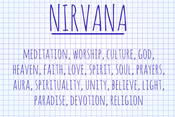 Nirvana word cloud scritto pezzo carta amore Foto d'archivio © michaklootwijk