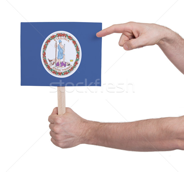 Hand holding small card - Flag of Virginia Stock photo © michaklootwijk