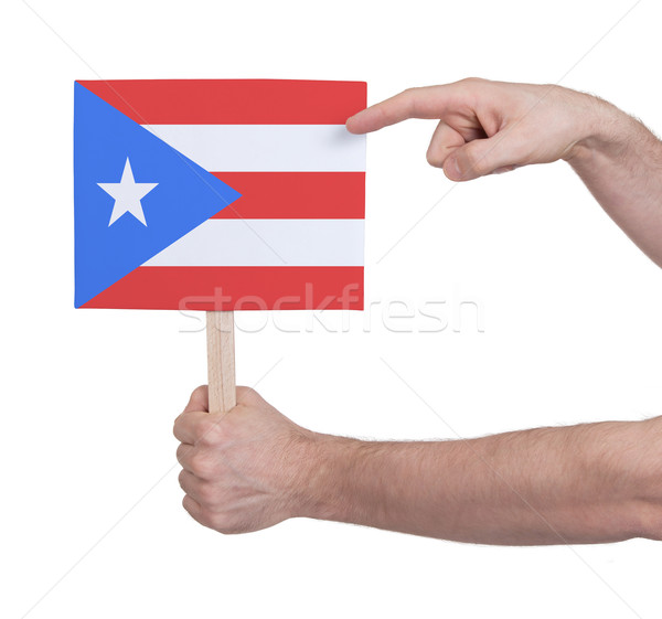 Hand holding small card - Flag of Puerto Rico Stock photo © michaklootwijk