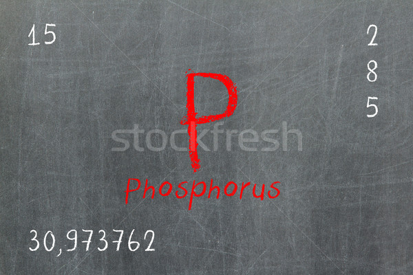 Isolated blackboard with periodic table, Phosphorus Stock photo © michaklootwijk