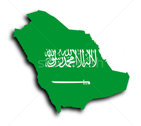 Stock fotó: Szaúd-Arábia · térkép · zászló · izolált · kereszt · csillagok
