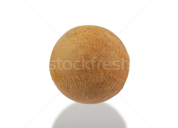 [[stock_photo]]: Vieux · softball · isolé · blanche