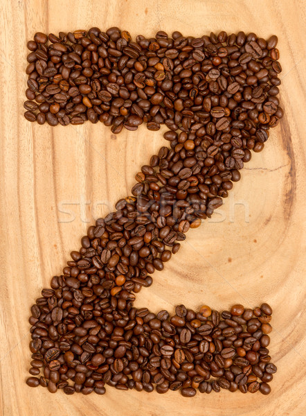 字母z 字母 咖啡豆 孤立 木 咖啡 商業照片 © michaklootwijk
