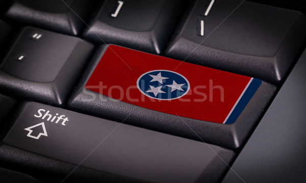 フラグ キーボード ボタン テネシー州 デザイン ノートパソコン ストックフォト © michaklootwijk