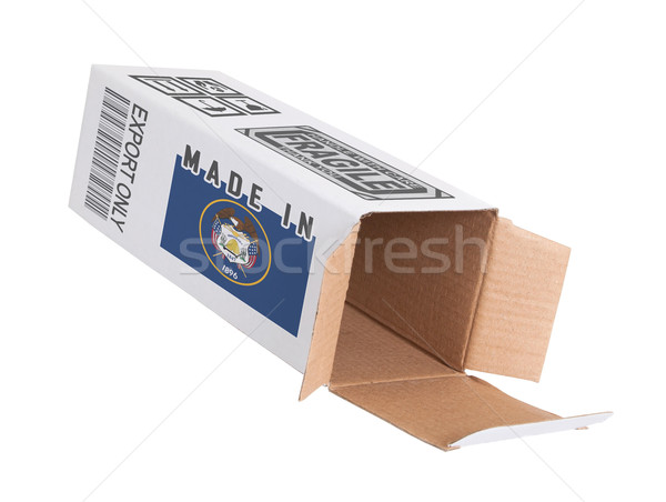 Export termék Utah kinyitott papír doboz Stock fotó © michaklootwijk