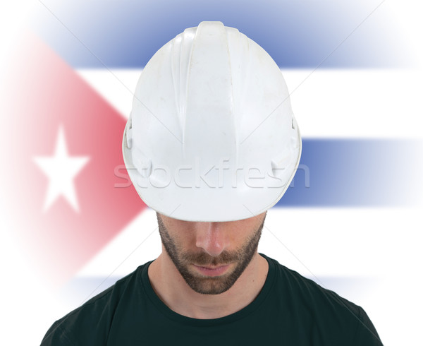 Сток-фото: инженер · флаг · Куба · изолированный · бизнеса · строительство