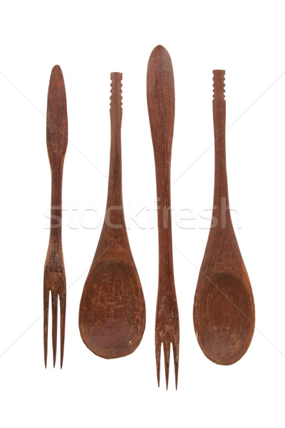 Spoon and fork products from wood Stock photo © michaklootwijk