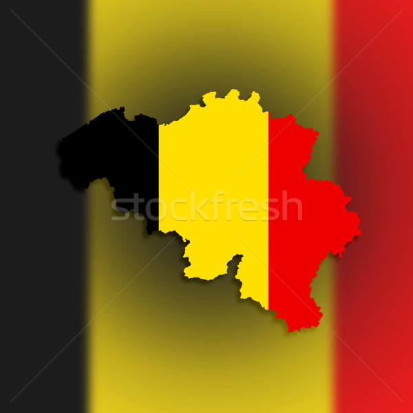 Flag and country border line of belgium Stock photo © michaklootwijk