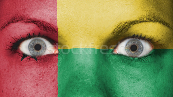 Olhos bandeira pintado cara menina Foto stock © michaklootwijk