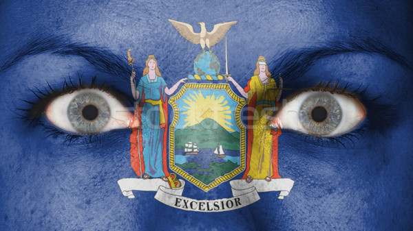 Közelkép szemek zászló festett arc New York Stock fotó © michaklootwijk