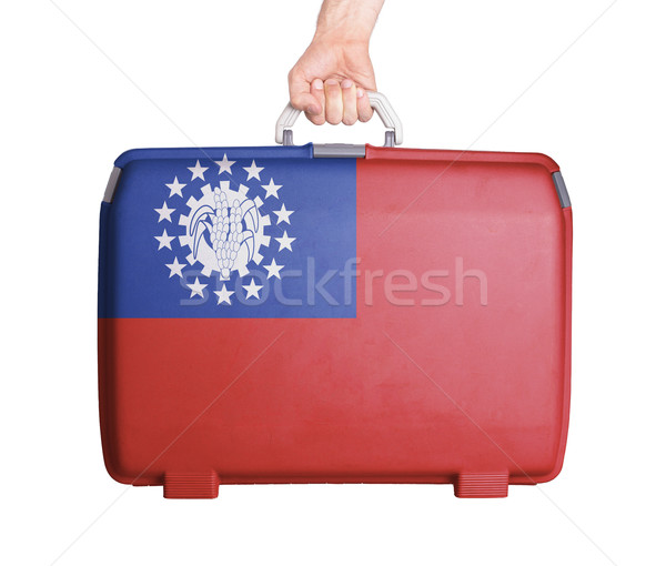 Usato plastica valigia stampata bandiera Foto d'archivio © michaklootwijk