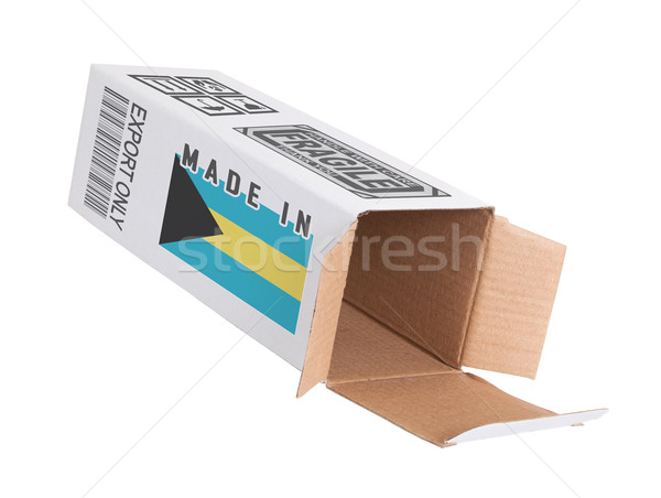 Export termék Bahamák kinyitott papír doboz Stock fotó © michaklootwijk