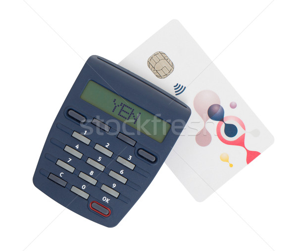 Stock photo: Card reader for reading a bank card