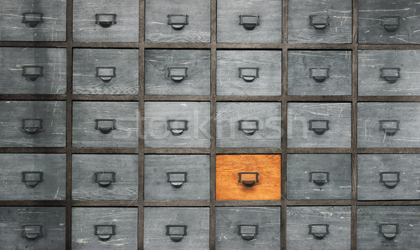 Stock photo: Apothecary wood chest with drawers