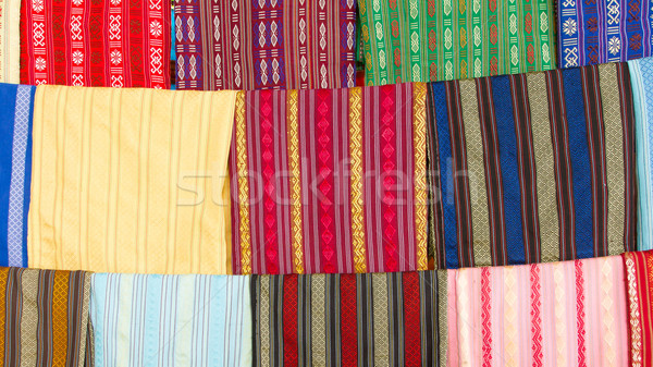 Silk scarfs on display in a silk factory Stock photo © michaklootwijk