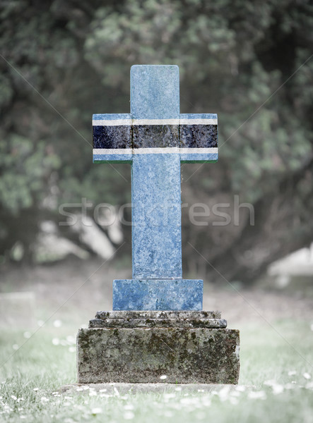 Grafsteen begraafplaats Botswana oude verweerde vlag Stockfoto © michaklootwijk