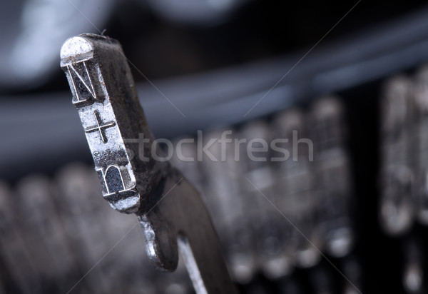 Martillo edad manual máquina de escribir frío azul Foto stock © michaklootwijk