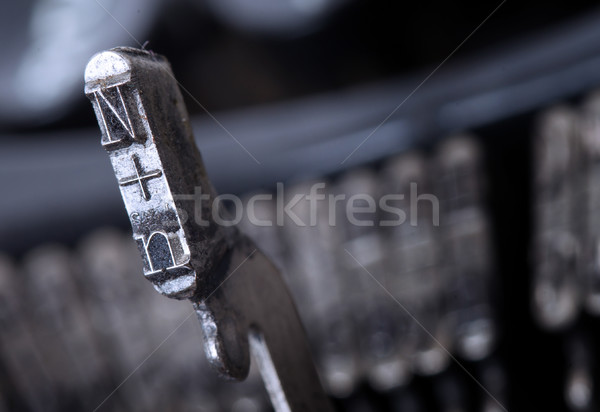 Stock foto: Hammer · alten · Handbuch · Schreibmaschine · kalten · blau