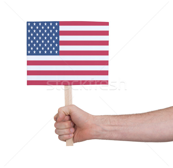 Hand holding small card - Flag of the USA Stock photo © michaklootwijk