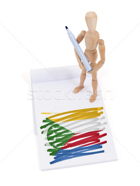 [[stock_photo]]: Bois · mannequin · dessin · Comores · pavillon · papier