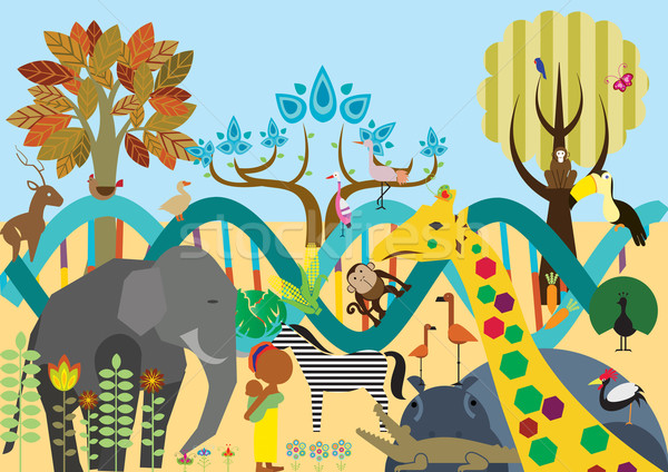 Foto stock: Evolución · naturaleza · árboles · animales · elefante