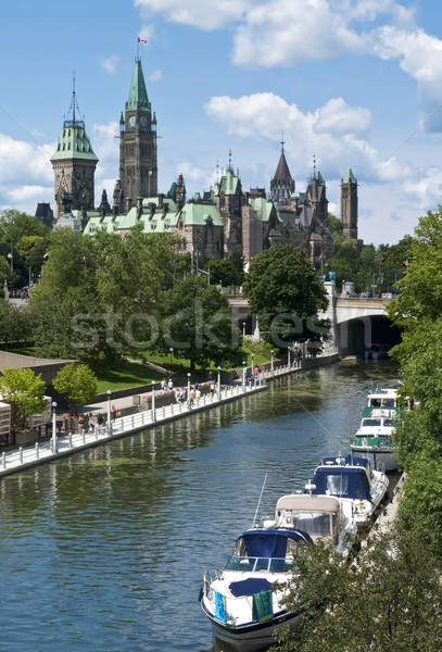 Nyár parlament csatorna alatt centrum Ottawa Stock fotó © michelloiselle