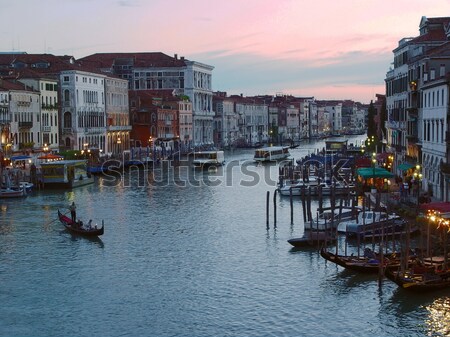 Venetia canal gondola siluetă Italia Imagine de stoc © michey