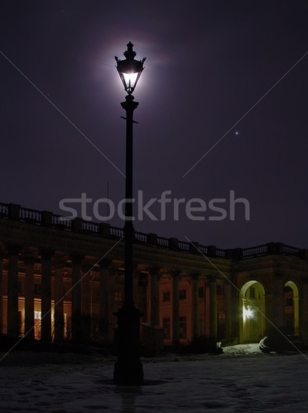Hold öreg éjszaka kék sötét palota Stock fotó © michey