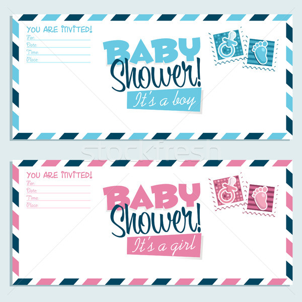 Baby Shower Invitation Envelope Cards Stock photo © Mictoon