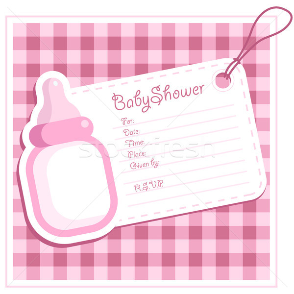 Baby Girl Shower Invitation Card Stock photo © Mictoon