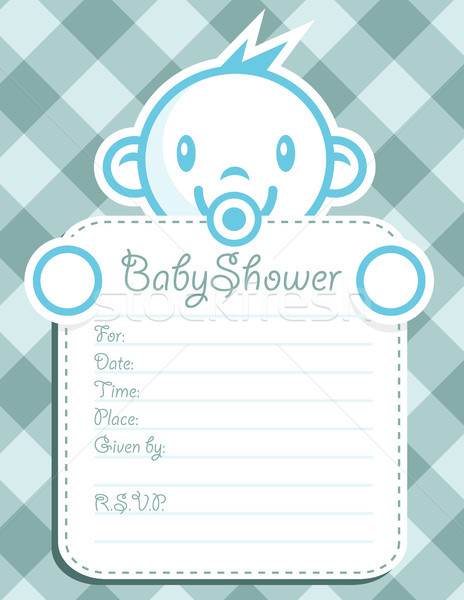 青 赤ちゃん 少年 招待 シャワー グリーティングカード ストックフォト © Mictoon
