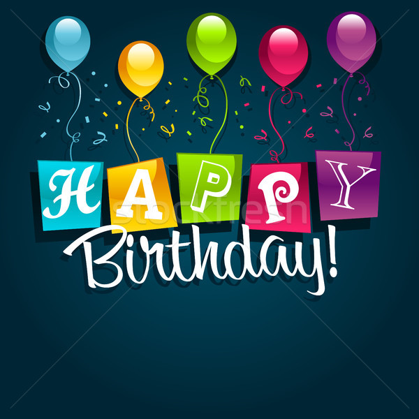 La Multi Ani Felicitare Zi De Nastere Colorat Petrecere Baloane Ilustratie Vectoriala C Michel Marcoux Mictoon 2745510 Stockfresh