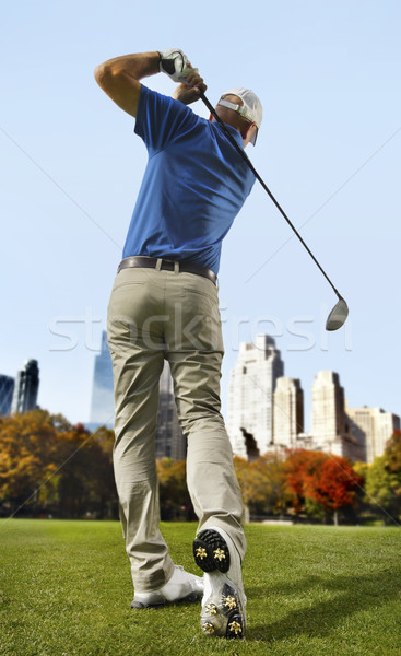 Golfçü şehir golf spor açık havada New York Stok fotoğraf © mikdam