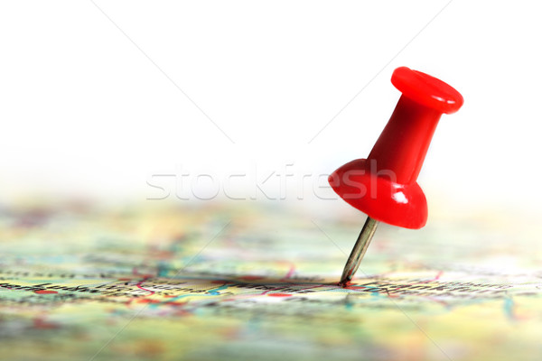 Thumbtack in a Map Stock photo © mikdam