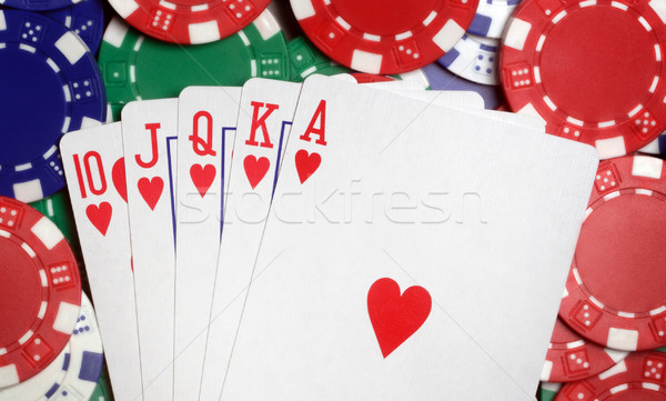 Royal flush and casino chips Stock photo © mikdam