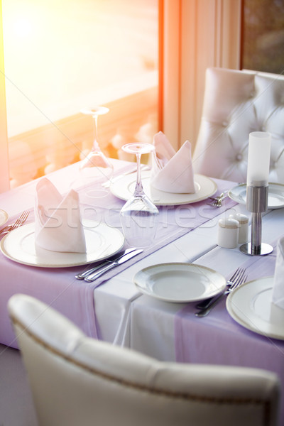 étterem asztal utazás villa fehér ünnep Stock fotó © mikdam