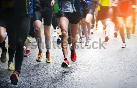 Marathon Läufer Straße Sport Straße Geschwindigkeit Stock foto © mikdam