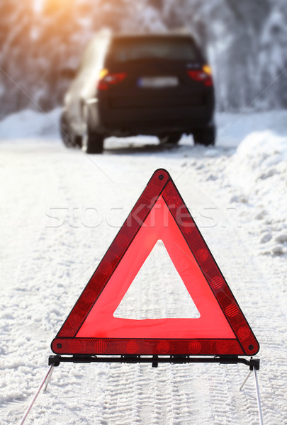 Car with a breakdown in the winter Stock photo © mikdam