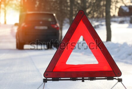 Car with a breakdown in the winter Stock photo © mikdam