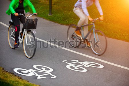 Bicikli sáv út festék férfiak utazás Stock fotó © mikdam