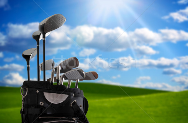 Golftas gras groene club zak Stockfoto © mikdam