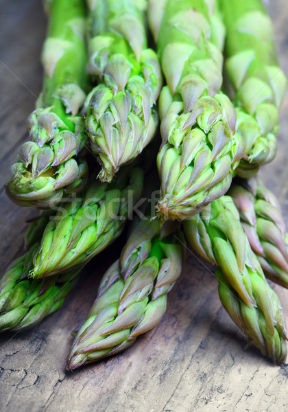 Spargel Essen Holz grünen Stock foto © mikdam