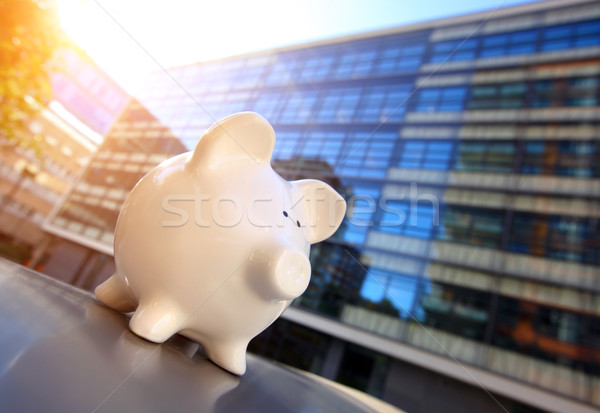 Persely pénzügyi negyed üzlet város persely bankügylet Stock fotó © mikdam