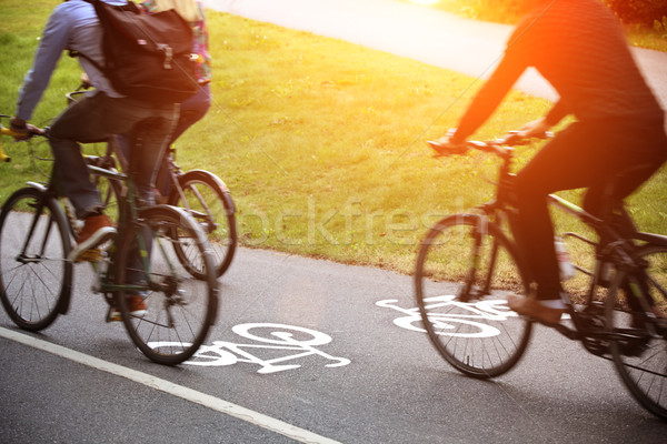 自転車 レーン 自然 通り 塗料 自転車 ストックフォト © mikdam
