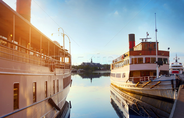 Stockholm város szépség városi csónak hajó Stock fotó © mikdam