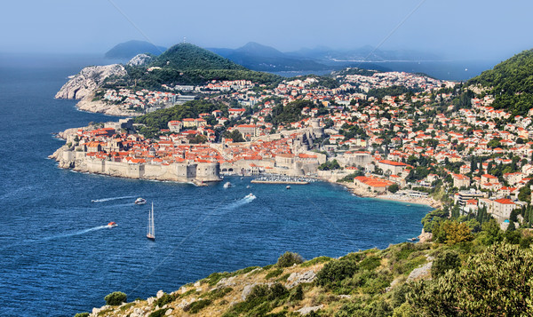Dubrovnik Festung Wasser Stadt Kirche blau Stock foto © mikdam