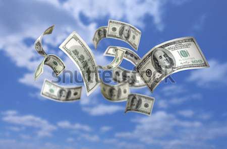 Düşen para 100 gökyüzü grup Stok fotoğraf © mikdam